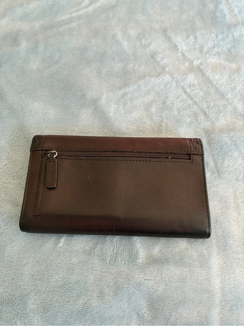 Fossil Brown Embossed Leather Bifold Wallet